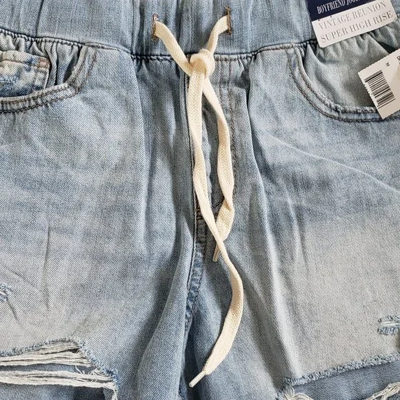 NWT: Rewash Boyfriend Jogger Shorts Vintage Reunion Super High Rise Size M - Picture 3 of 3